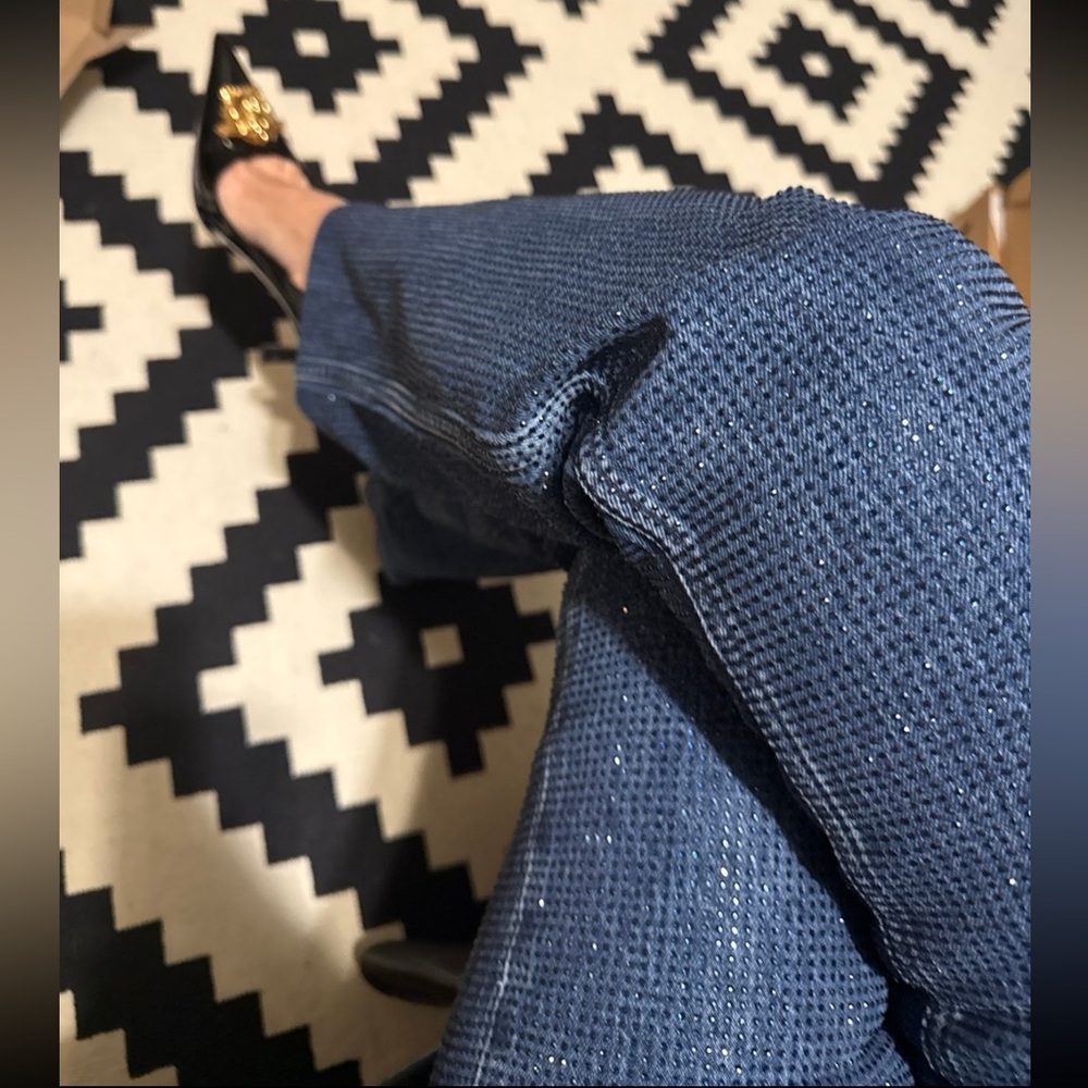 Zara Women High Waist Bootcut Rhinestone Embellished Jeans 2024